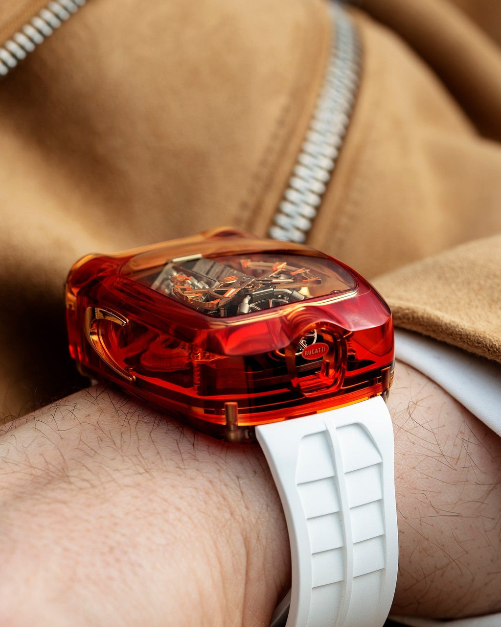 Limited Edition Jacob & Co. Bugatti Chiron Tourbillon Orange Sapphire Crystal watch (C05)