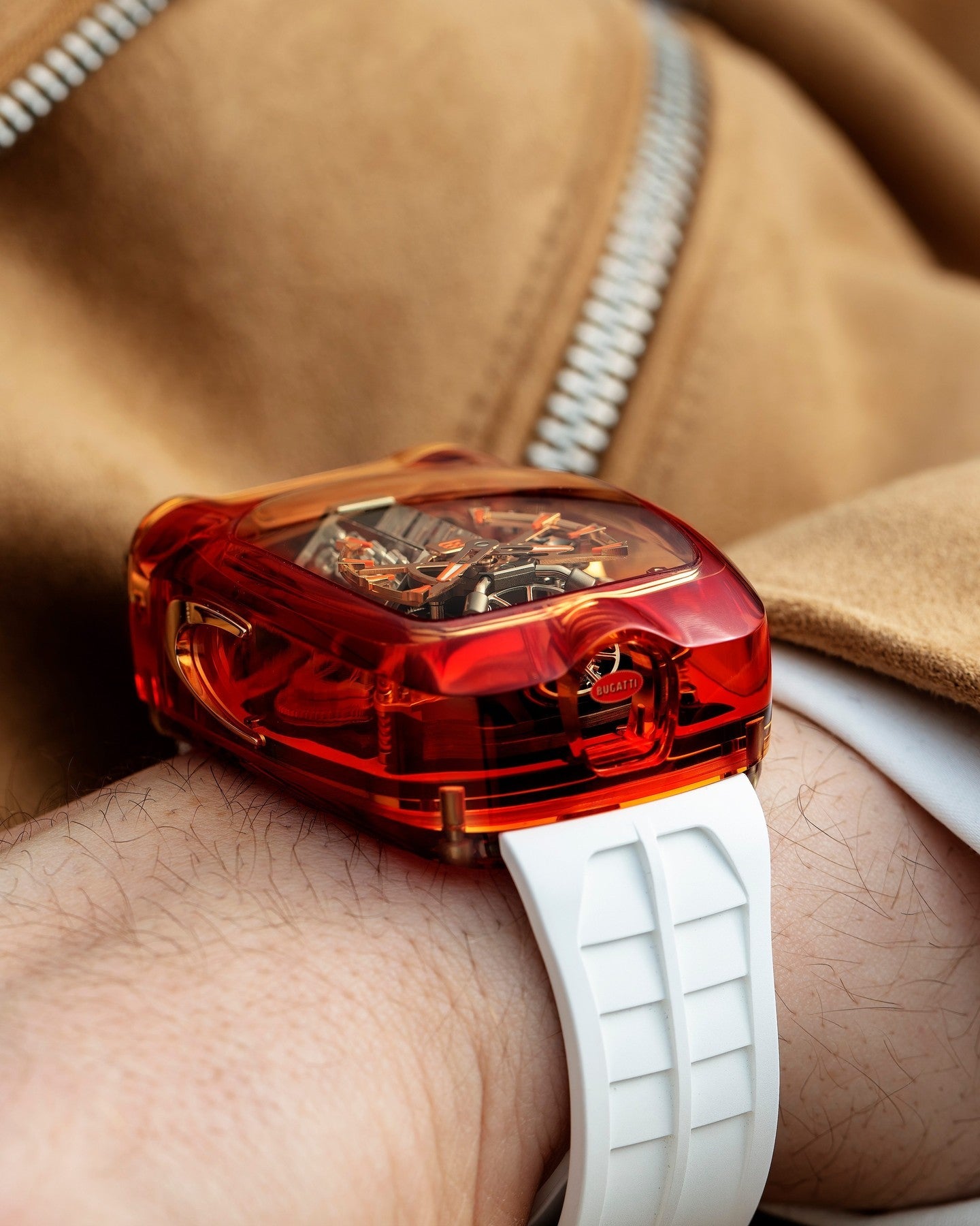 Limited Edition Jacob & Co. Bugatti Chiron Tourbillon Orange Sapphire Crystal watch (C05)