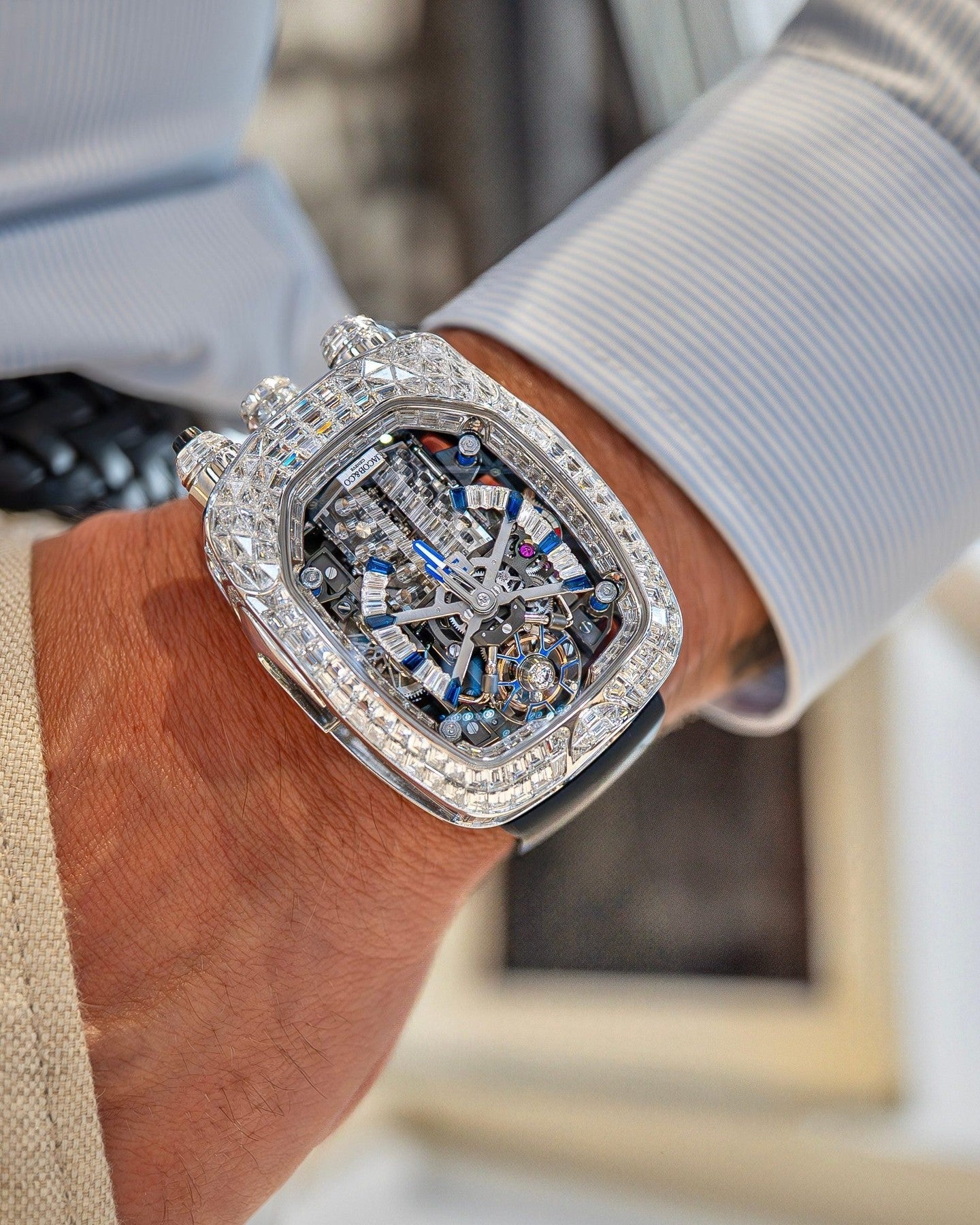 Limited Edition Jacob & Co. Bugatti Chiron Tourbillon Baguette watch (C05)
