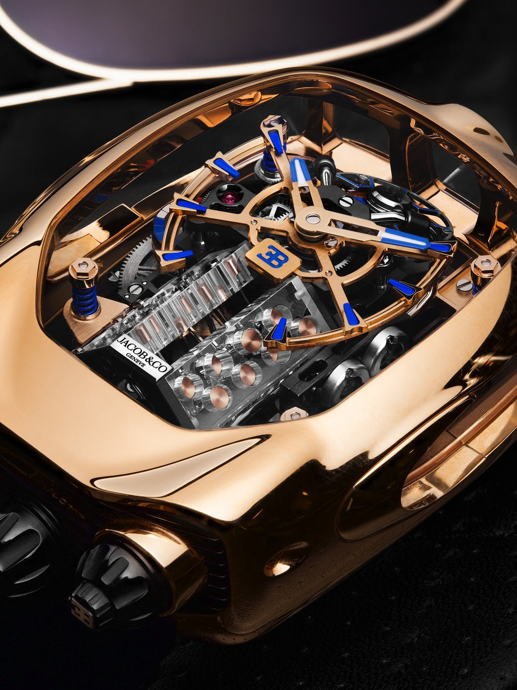 Limited Edition Jacob & Co. Bugatti Chiron Tourbillon timepiece in a rose gold case Watch (C05)