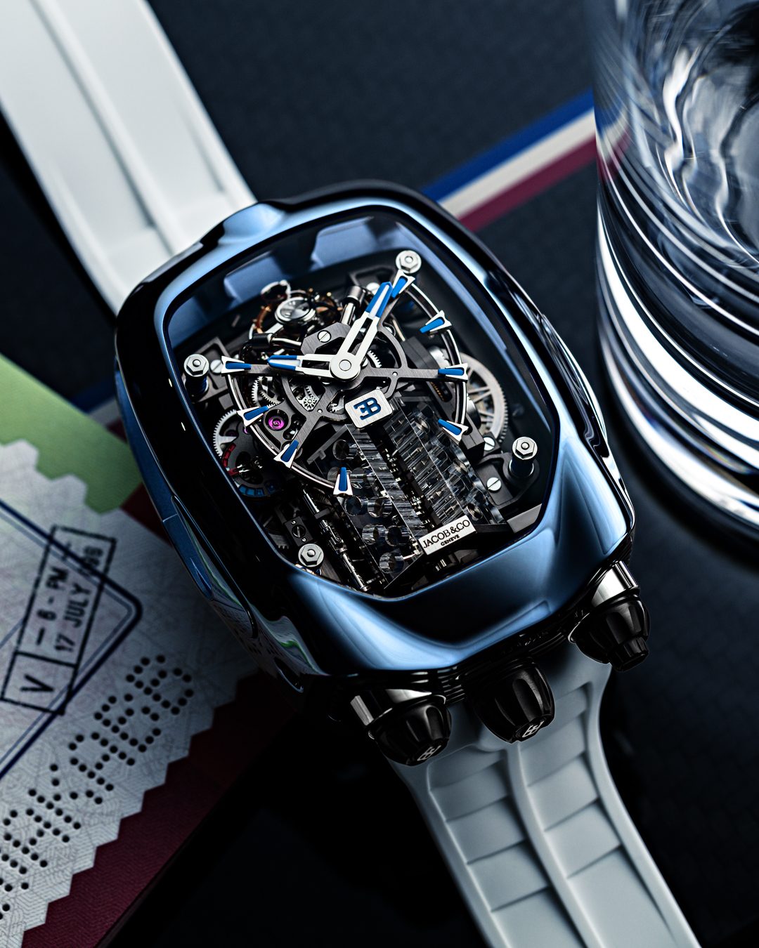 Limited Edition Jacob & Co. Bugatti Chiron Tourbillon timepiece in a rose gold case Watch (C05)