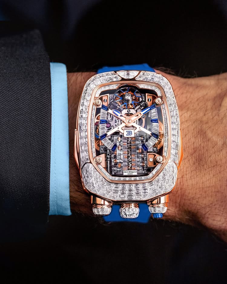 Limited Edition Jacob & Co. Bugatti Chiron Tourbillon Baguette watch (C05)