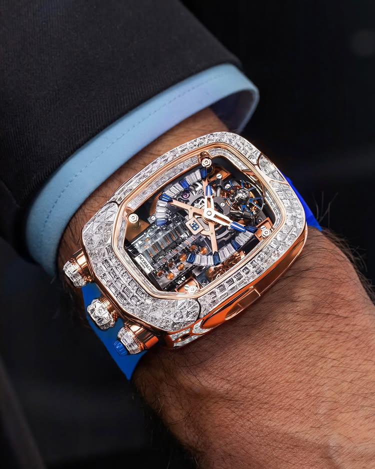 Limited Edition Jacob & Co. Bugatti Chiron Tourbillon Baguette watch (C05)