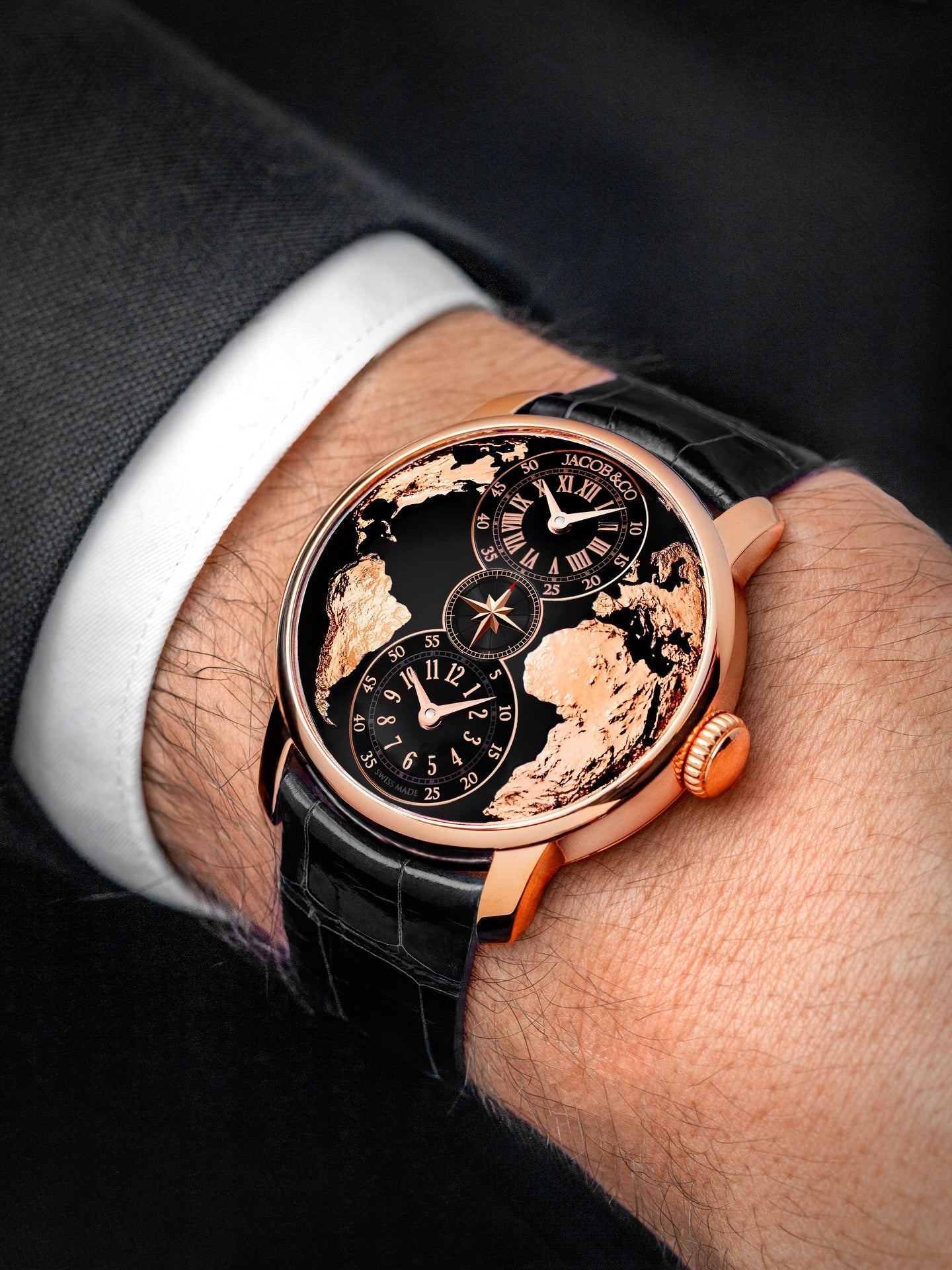 Limited Edition Jacob & Co. The World Is Yours Dual Time Zone watch (C05)
