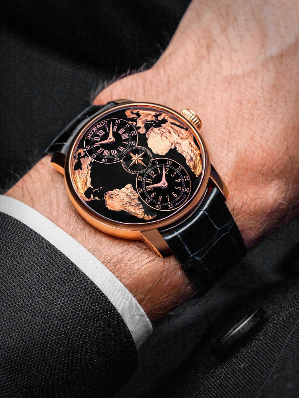 Limited Edition Jacob & Co. The World Is Yours Dual Time Zone watch (C05)